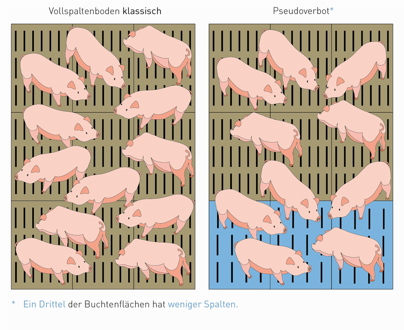 Pseudoverbot im Vergleich zum klassischen Follspaltenboden